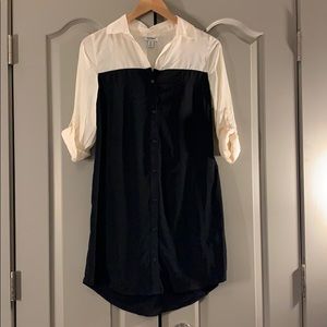 Old Navy black white colorblock shirt dress sizeXS